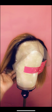 Load image into Gallery viewer, Indian Raw 13x4 613 w/ black roots- lace frontal Custom color Bob Unit {2 wig caps included}